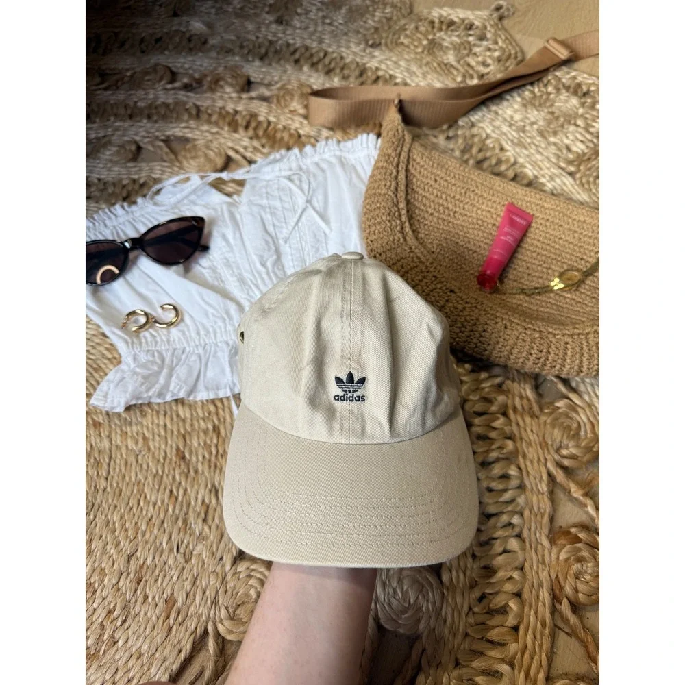 Adidas Originals Trefoil Baseball Cap‎ Beige Khaki Adjustable Dad Hat Women